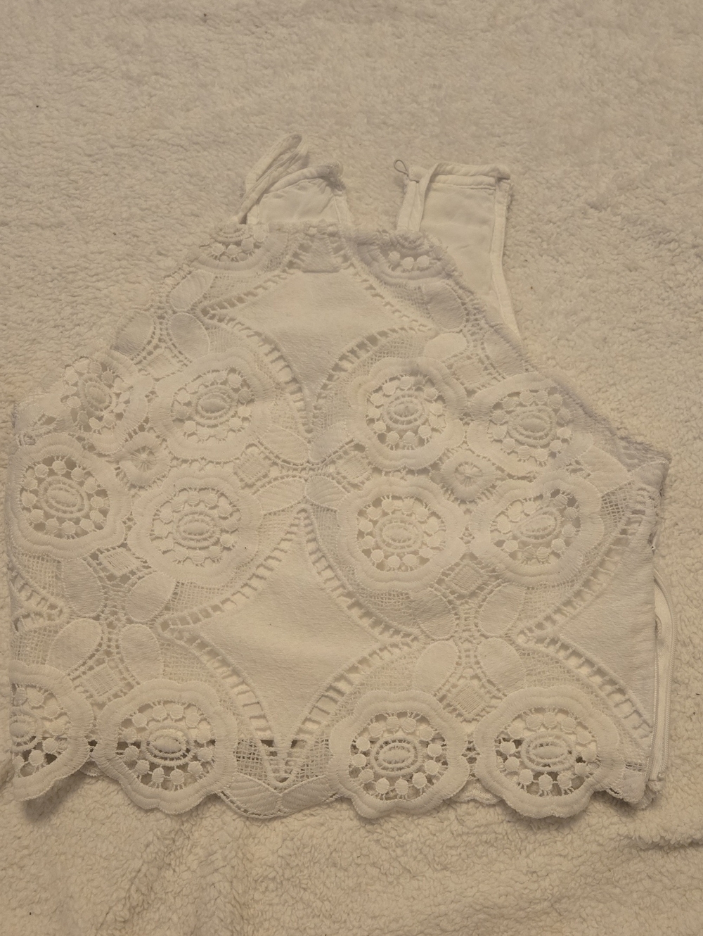 Abercrombie & Fitch Cream Crochet Halter Tank